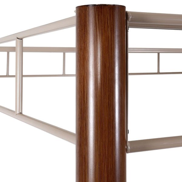 Garten Pergola 3x3m aus Metall in Bambus-Optik, taupe-braun