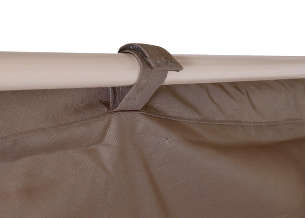Garten Pergola 3x3m aus Metall in Bambus-Optik, taupe-braun