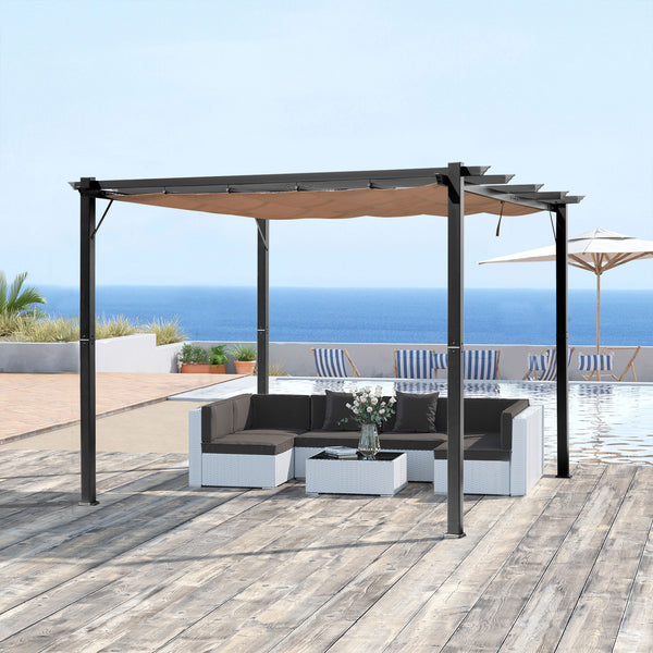 Pergola Pavillon mit verstellbarem Dach 3x4m Aluminium