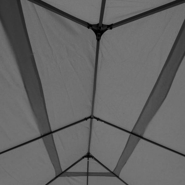 Pergola Pavillon 5x3m Grau mit Seitenwand & Moskitonetz Stabil