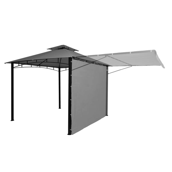Pergola Pavillon Stahl bewegliche Seitenwand 2,5x2,5m grau