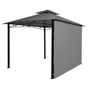 Pergola Pavillon Stahl bewegliche Seitenwand 2,5x2,5m grau