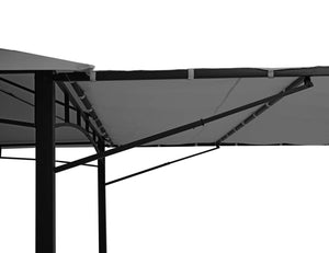 Pergola Pavillon Stahl bewegliche Seitenwand 2,5x2,5m grau