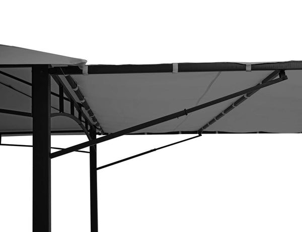 Pergola Pavillon Stahl bewegliche Seitenwand 2,5x2,5m grau