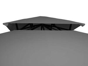 Pergola Pavillon Stahl bewegliche Seitenwand 2,5x2,5m grau