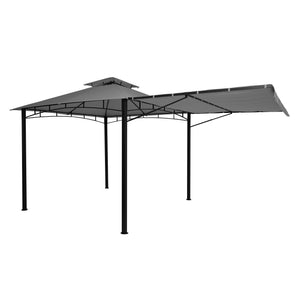 Pergola Pavillon Stahl bewegliche Seitenwand 2,5x2,5m grau