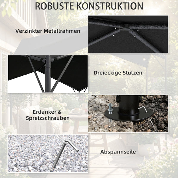 Pergola Pavillon wasserabweisend stabil winterfest Sonnenschutz 3x3m