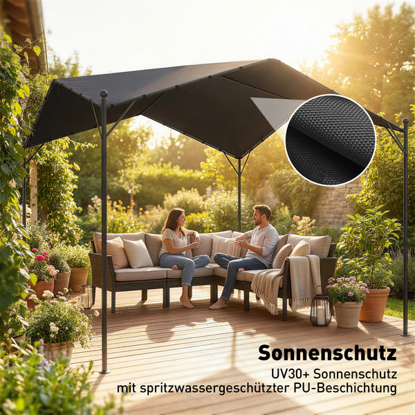 Pergola Pavillon wasserabweisend stabil winterfest Sonnenschutz 3x3m