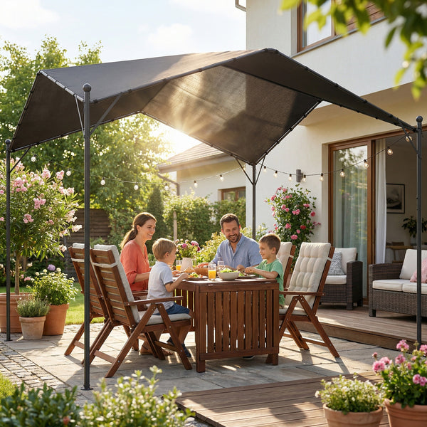 Pergola Pavillon wasserabweisend stabil winterfest Sonnenschutz 3x3m