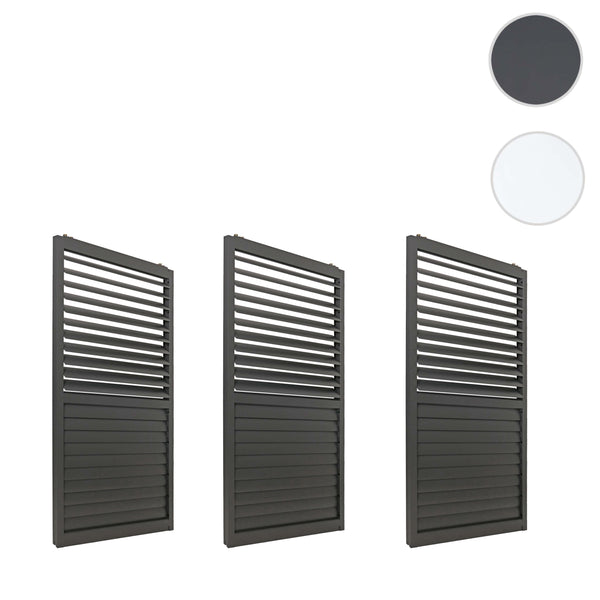 3er-Set Aluminium Schiebetür für Pergola, Lamellen, 206x272cm