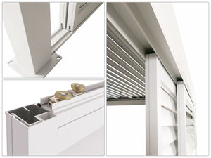 3er-Set Aluminium Schiebetür weiss für Pergola 206x272cm
