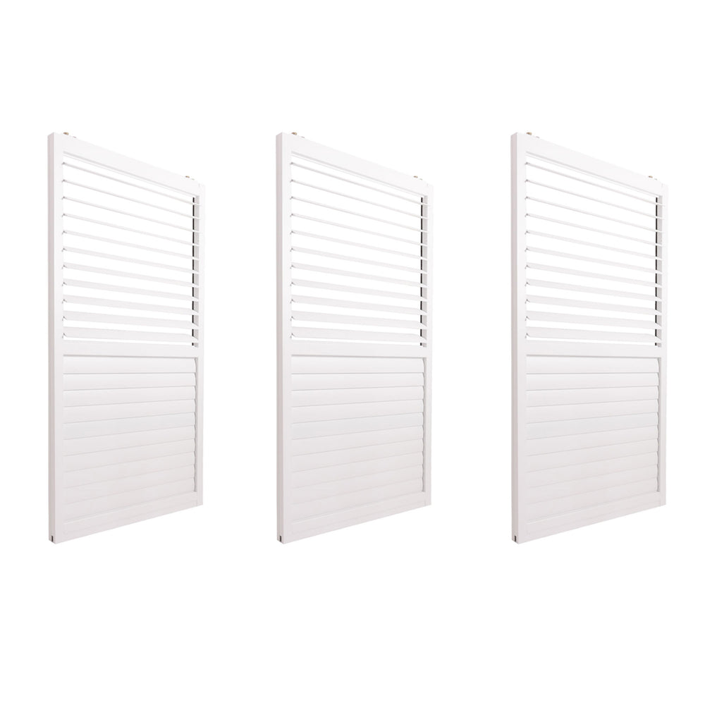 3er-Set Aluminium Schiebetür weiss für Pergola 206x272cm