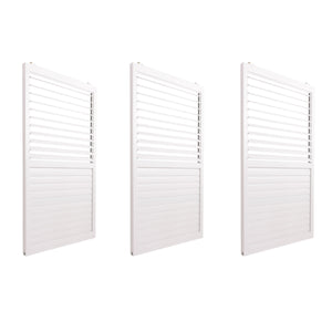 3er-Set Aluminium Schiebetür weiss für Pergola 206x272cm