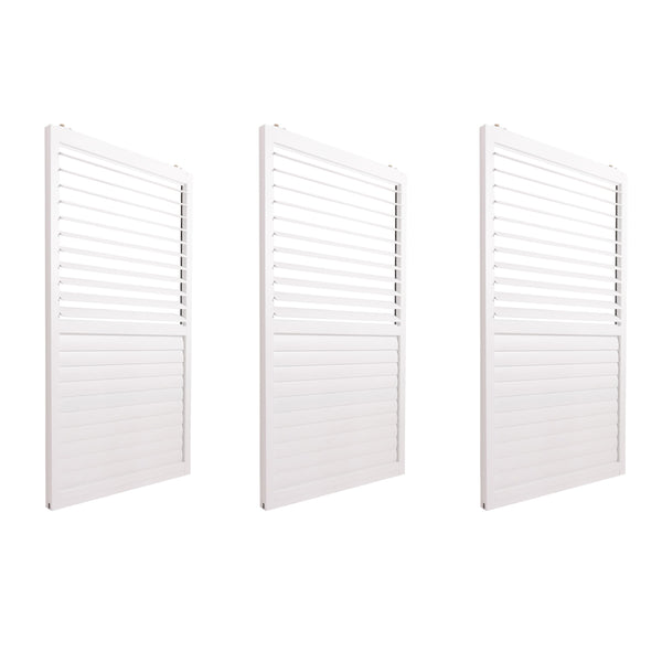 3er-Set Aluminium Schiebetür weiss für Pergola 206x272cm