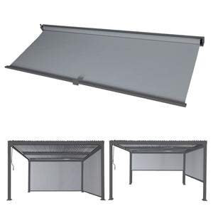 Seitenwand für Pergola 3x3m anthrazit aus Textilstoff
