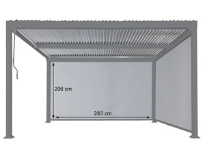 Seitenwand für Pergola 3x3m anthrazit aus Textilstoff