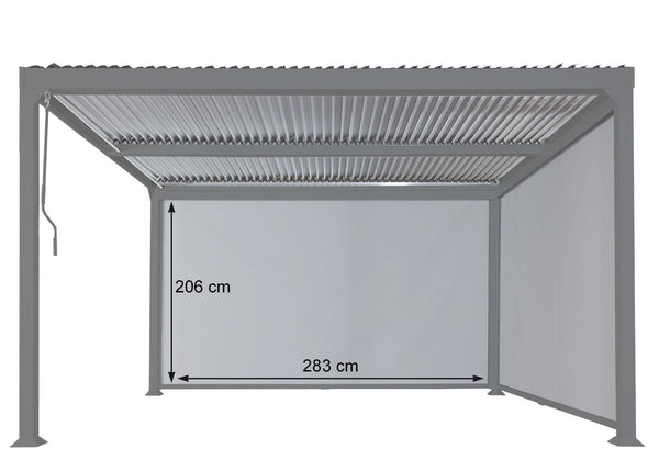 Seitenwand für Pergola 3x3m anthrazit aus Textilstoff