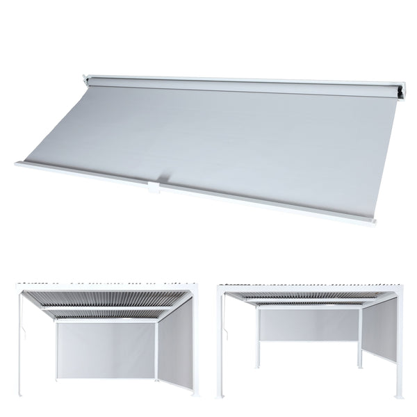 Ersatz Seitenwand für Pergola 3x3m Weiss Textil Wetterschutz