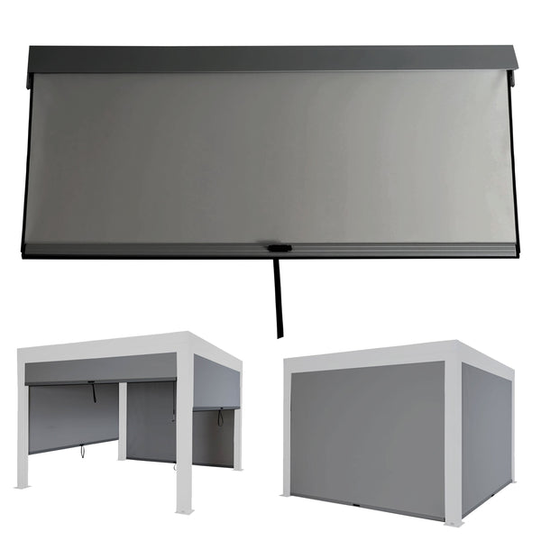 Seitenwand Set für Pergola 3x3m anthrazit windfest Textil