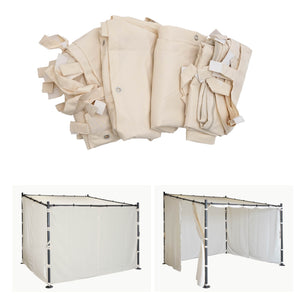 Seitenwände für Pergola Pavillon 3x3m creme 4er-Set wetterfest