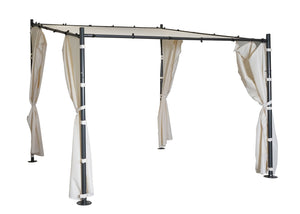 Seitenwände für Pergola Pavillon 3x3m creme 4er-Set wetterfest