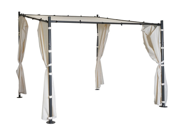 Seitenwände für Pergola Pavillon 3x3m creme 4er-Set wetterfest