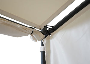 Seitenwände für Pergola Pavillon 3x3m creme 4er-Set wetterfest