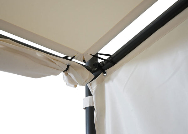 Seitenwände für Pergola Pavillon 3x3m creme 4er-Set wetterfest
