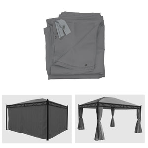 Seitenwand Set grau für Pergola 4x3m, Ersatz für Pavillon