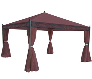 Seitenwände Set für Pergola 4x4m, Ersatz aus Polyester, rot-braun