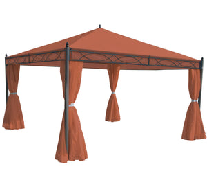 Seitenwand Set 4-teilig für Pergola 4x4m, Polyester terracotta