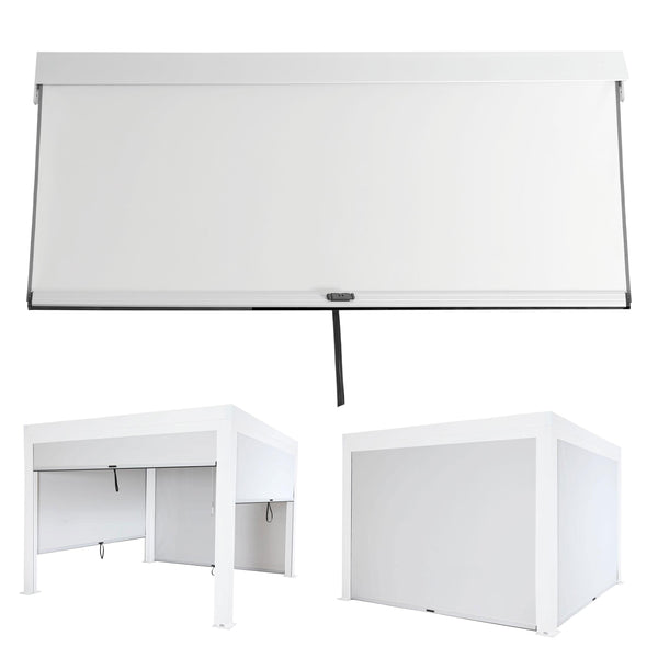 Sturmfeste Seitenwand 3x3m Weiss für Pavillon und Pergola, 4er-Set