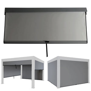 Pergola Seitenwand 3x4m aus Textil in Anthrazit