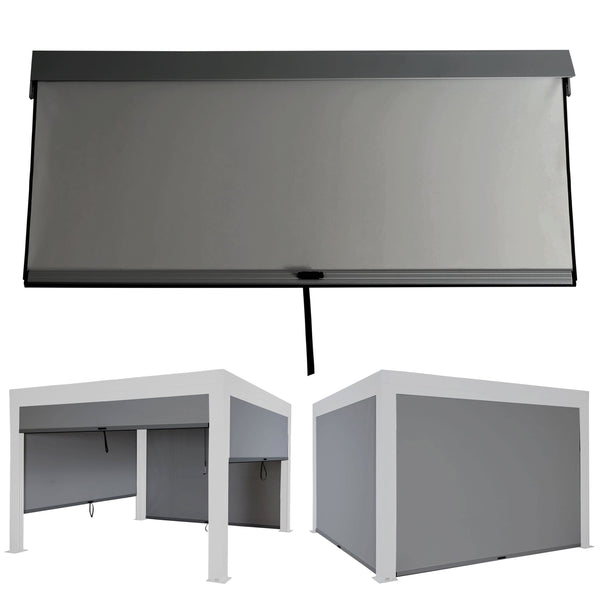 Pergola Seitenwand 3x4m aus Textil in Anthrazit