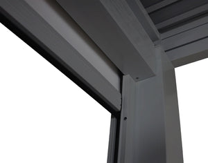 Pergola Seitenwand 3x4m aus Textil in Anthrazit
