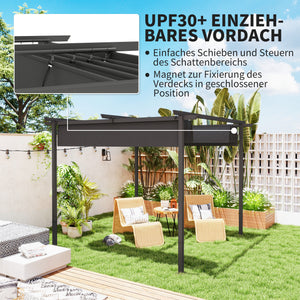 Pergola mit verstellbarem Dach Sonnenschutz für Garten Terrasse 3x3m