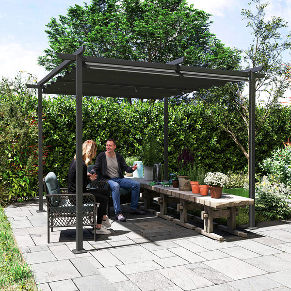Pergola mit verstellbarem Dach Sonnenschutz für Garten Terrasse 3x3m