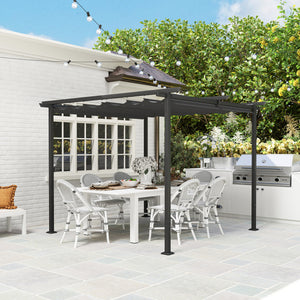 Pergola mit verstellbarem Dach Sonnenschutz für Garten Terrasse 3x3m
