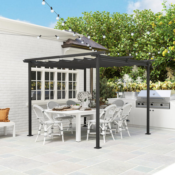 Pergola mit verstellbarem Dach Sonnenschutz für Garten Terrasse 3x3m