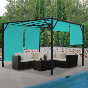 Pergola Village 3x4m mit Schiebedach türkis-blau, stabiles Stahlgestell
