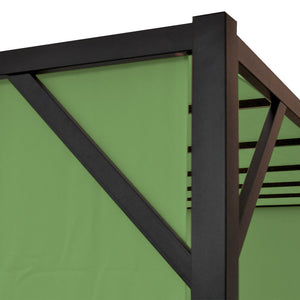 Pergola Village 4x4m mit Schiebedach grün, stabiles Stahlgestell