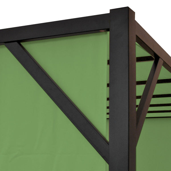 Pergola Village 4x4m mit Schiebedach grün, stabiles Stahlgestell