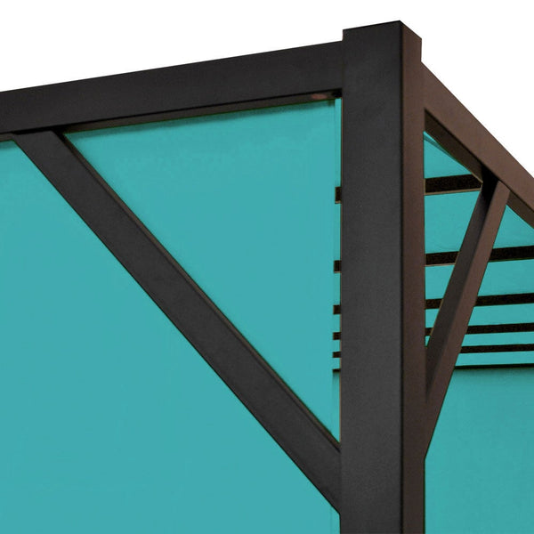 Pergola Village 4x4m mit Schiebedach türkis-blau Stahl