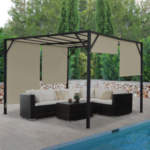 Pergola Village mit Schiebedach, 3x3m, Pavillon für Garten & Terrasse