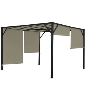 Pergola Village mit Schiebedach, 3x3m, Pavillon für Garten & Terrasse