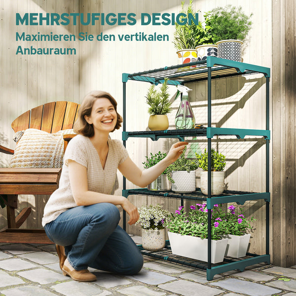 Pflanzenregal mit 4 Etagen für innen und aussen 105cm hoch aus Stahl