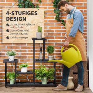 Pflanzenregal Blumentreppe wetterfest mit 4 Ebenen für Balkon Garten