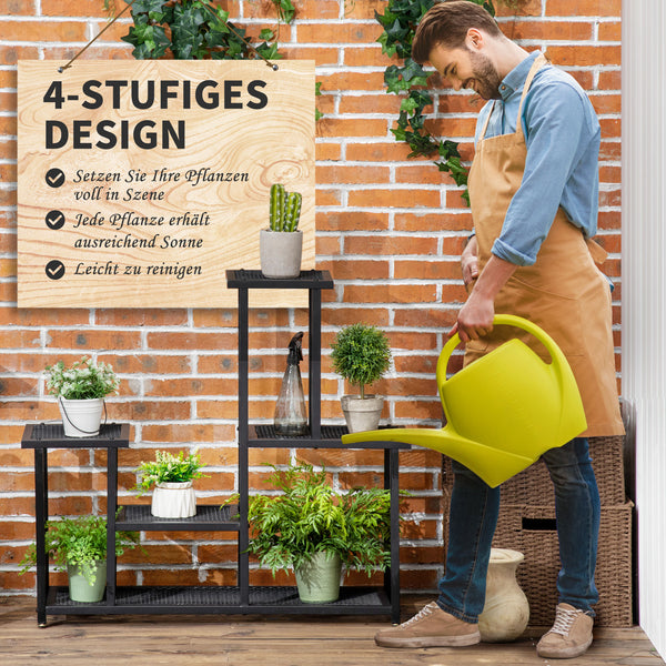 Pflanzenregal Blumentreppe wetterfest mit 4 Ebenen für Balkon Garten