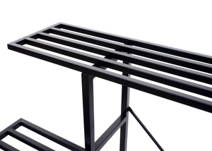 Pflanzenregal Blumentreppe Blumenständer 3 Ablagen Stahl 100x120x44cm schwarz