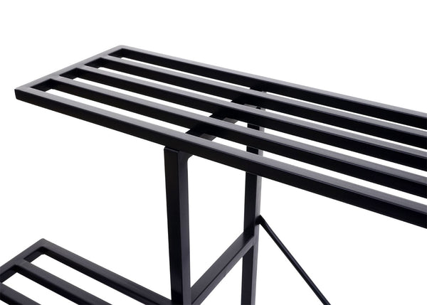 Pflanzenregal Blumentreppe Blumenständer 3 Ablagen Stahl 100x120x44cm schwarz